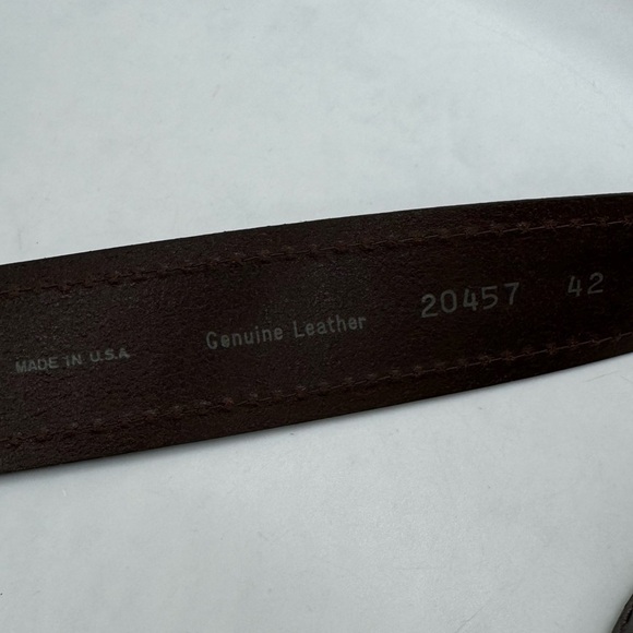 REMO TULLIANI Genuine Leather Belt Brown Career Office Designer #20457 Men Sz 42 - Picture 9 of 9